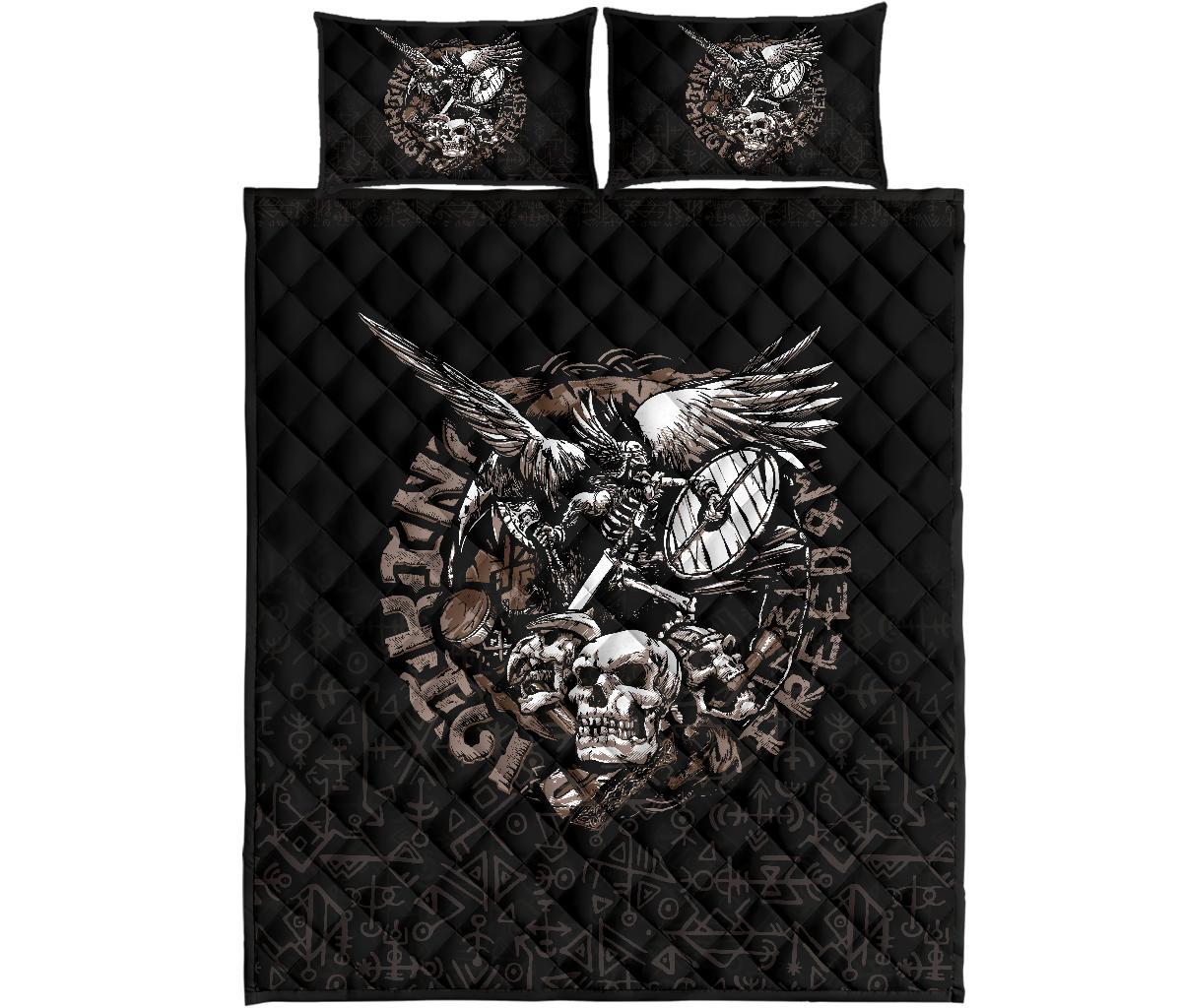 Viking Quilt Bedding Set Warrior Tattoo Odin