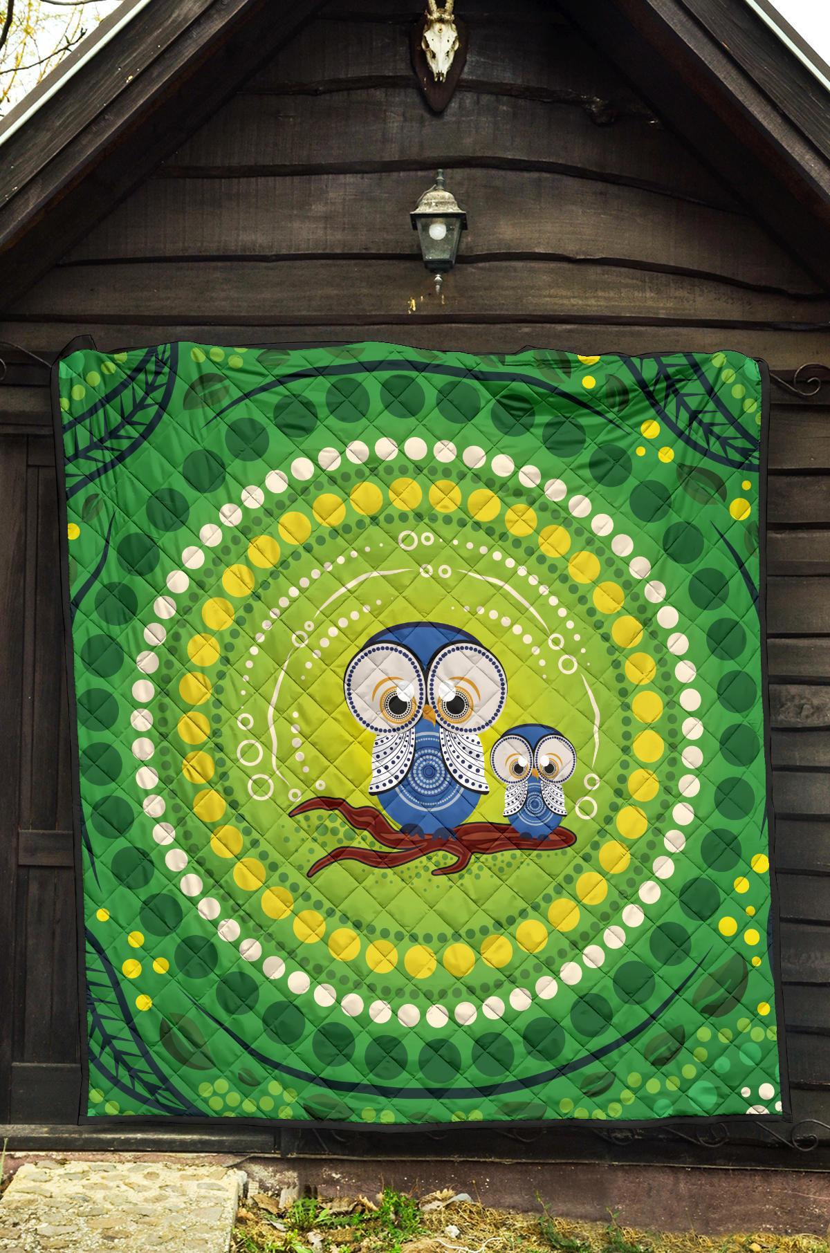 Aboriginal Premium Quilt - Indigenous Owl