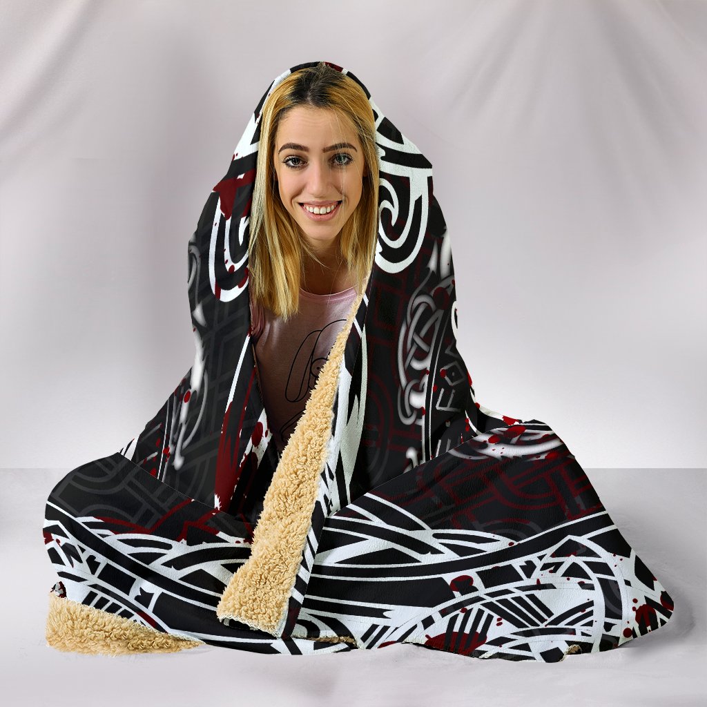 Viking Hooded Blanket Fenrir Viking Blood 3D