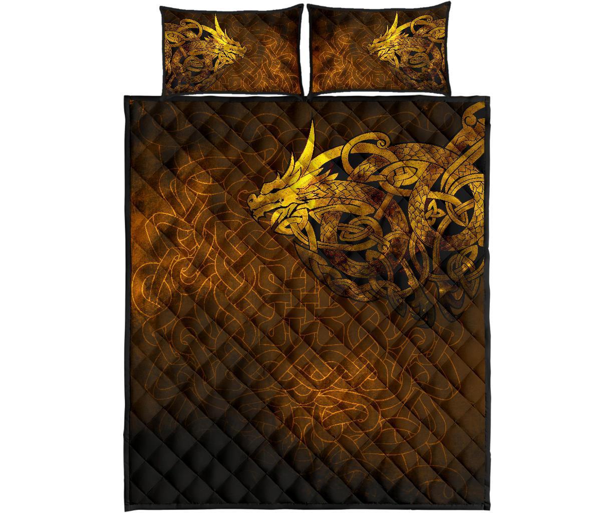 Viking Quilt Bedding Set Celtic Dragon Tattoo