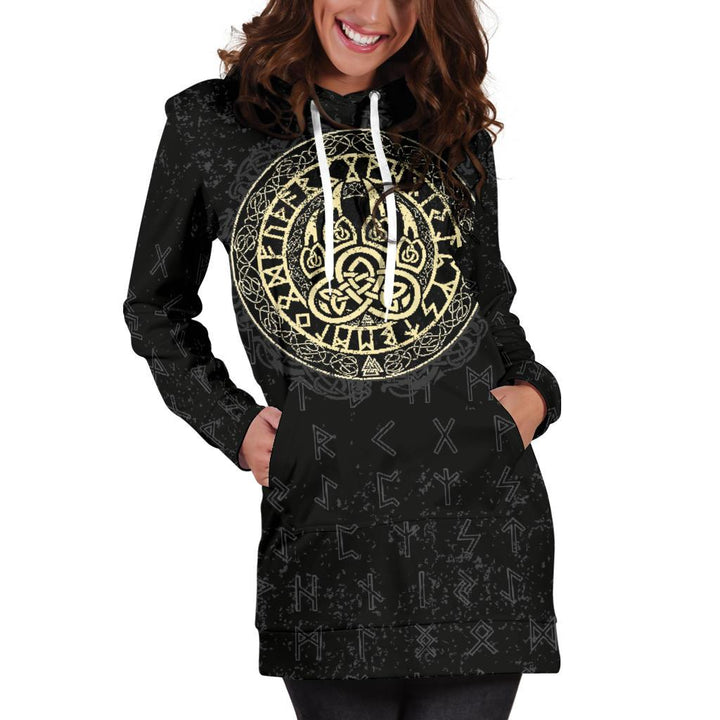 Viking Hoodie Dress Wolf
