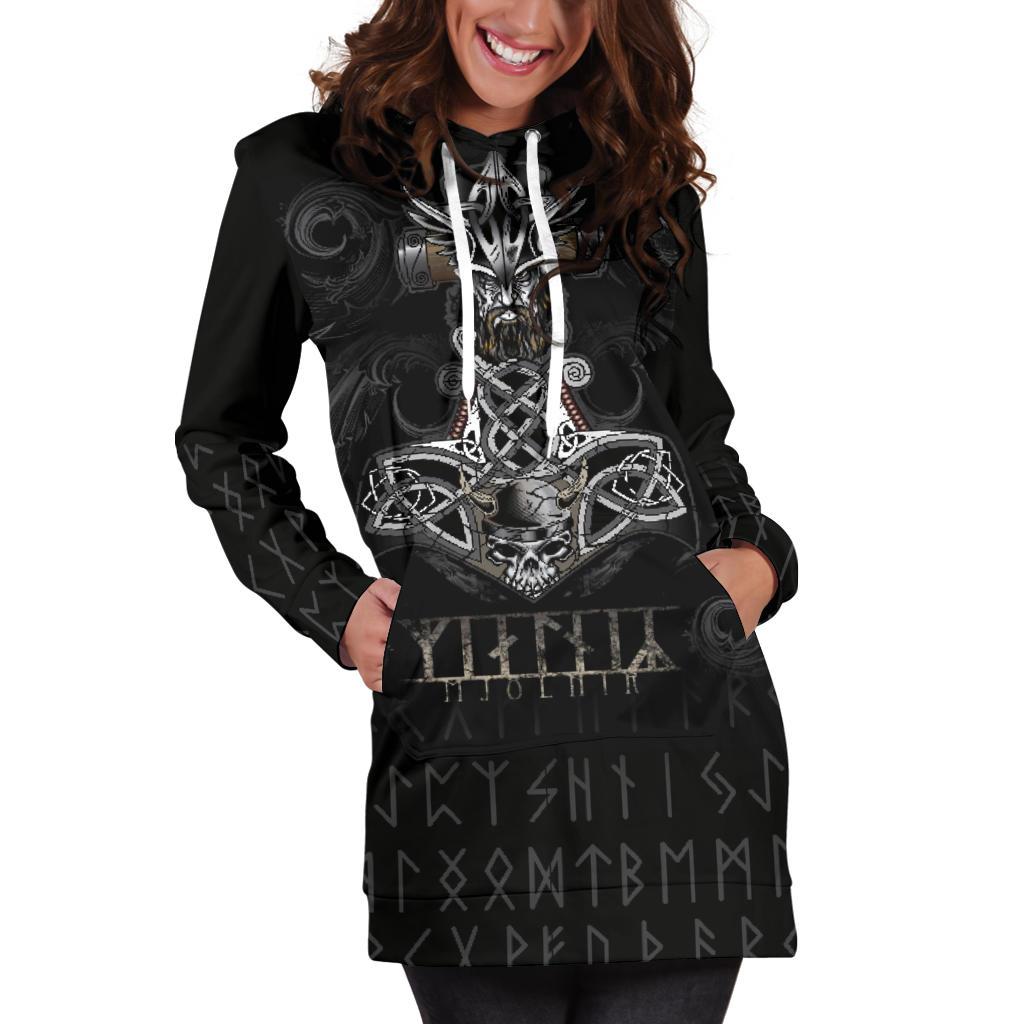 Viking Hoodie Dress Mjolnir