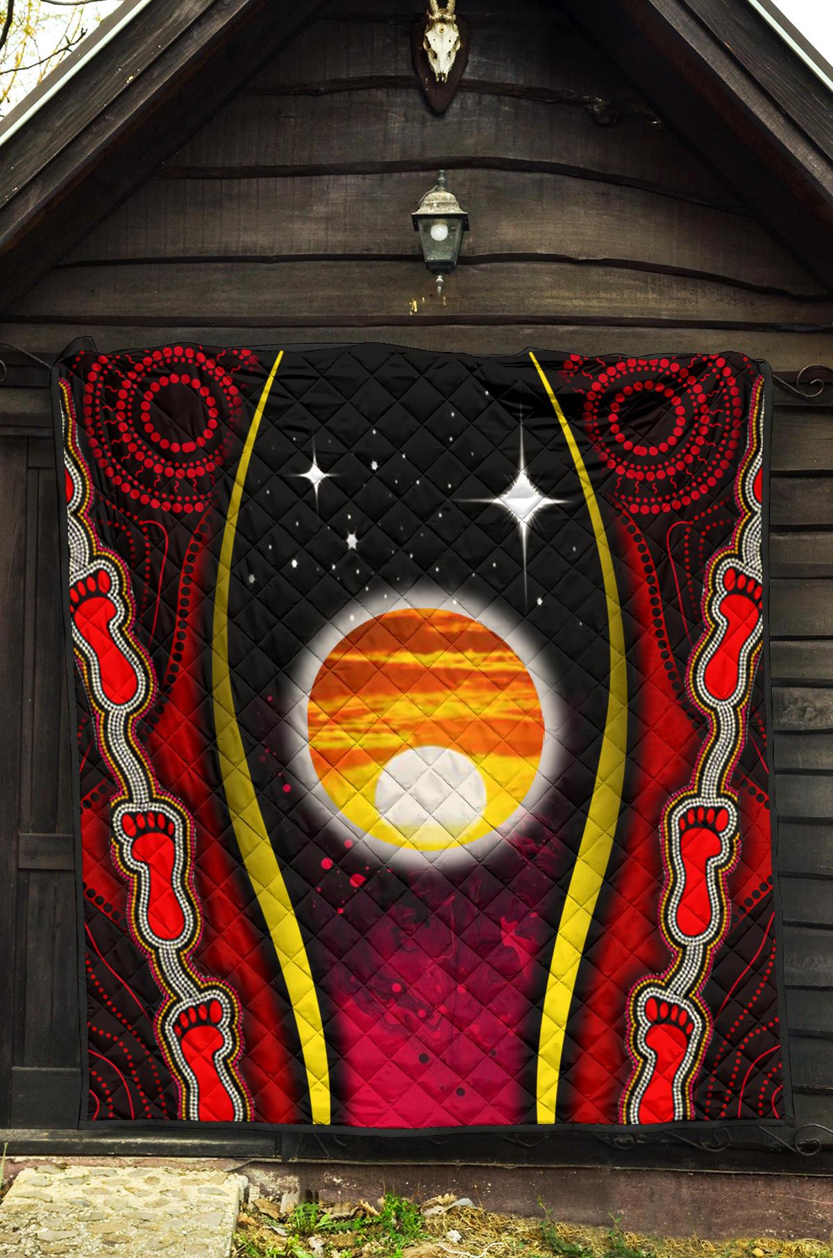 Premium Quilt - Australian Aboriginal Flags Symbolic Meaning