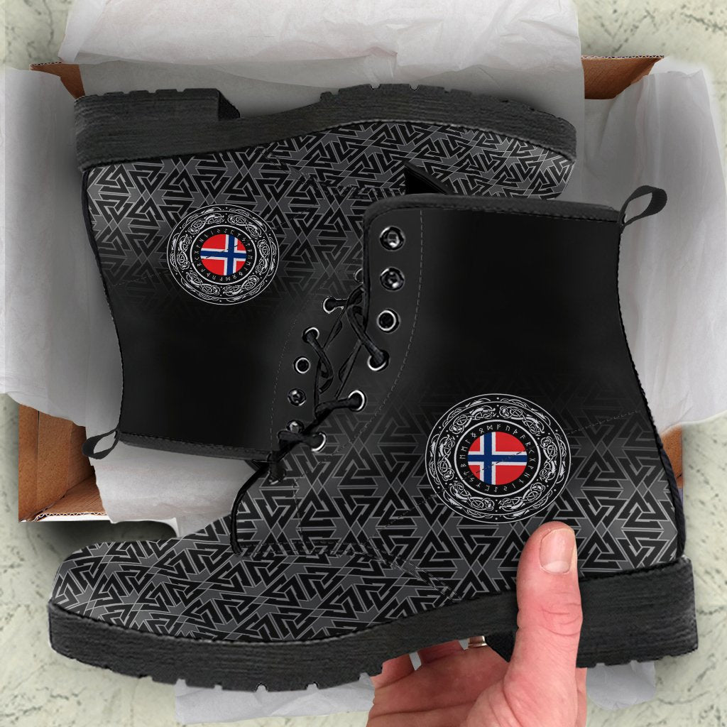 Viking Leather Boots Norway Coat Of Arms