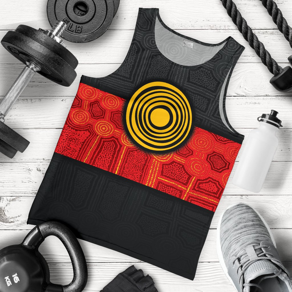Aboriginal Men's Tank Top - Aussie Indigenous Flag