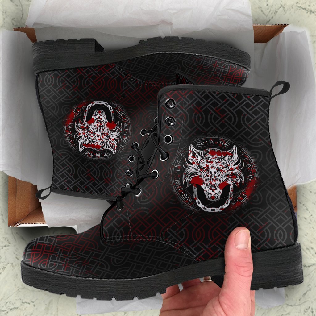 Viking Leather Boots Fenrir Blood 3D