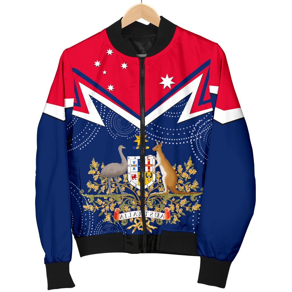 Women Bomber Jacket - Australian Coat Of Arms Flag Color