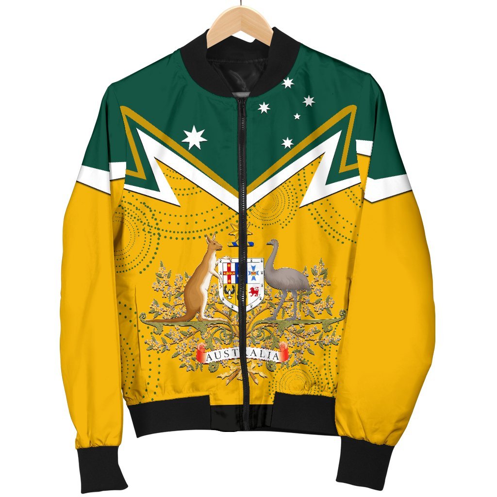 Men Bomber Jacket - Australian Coat Of Arms National Color