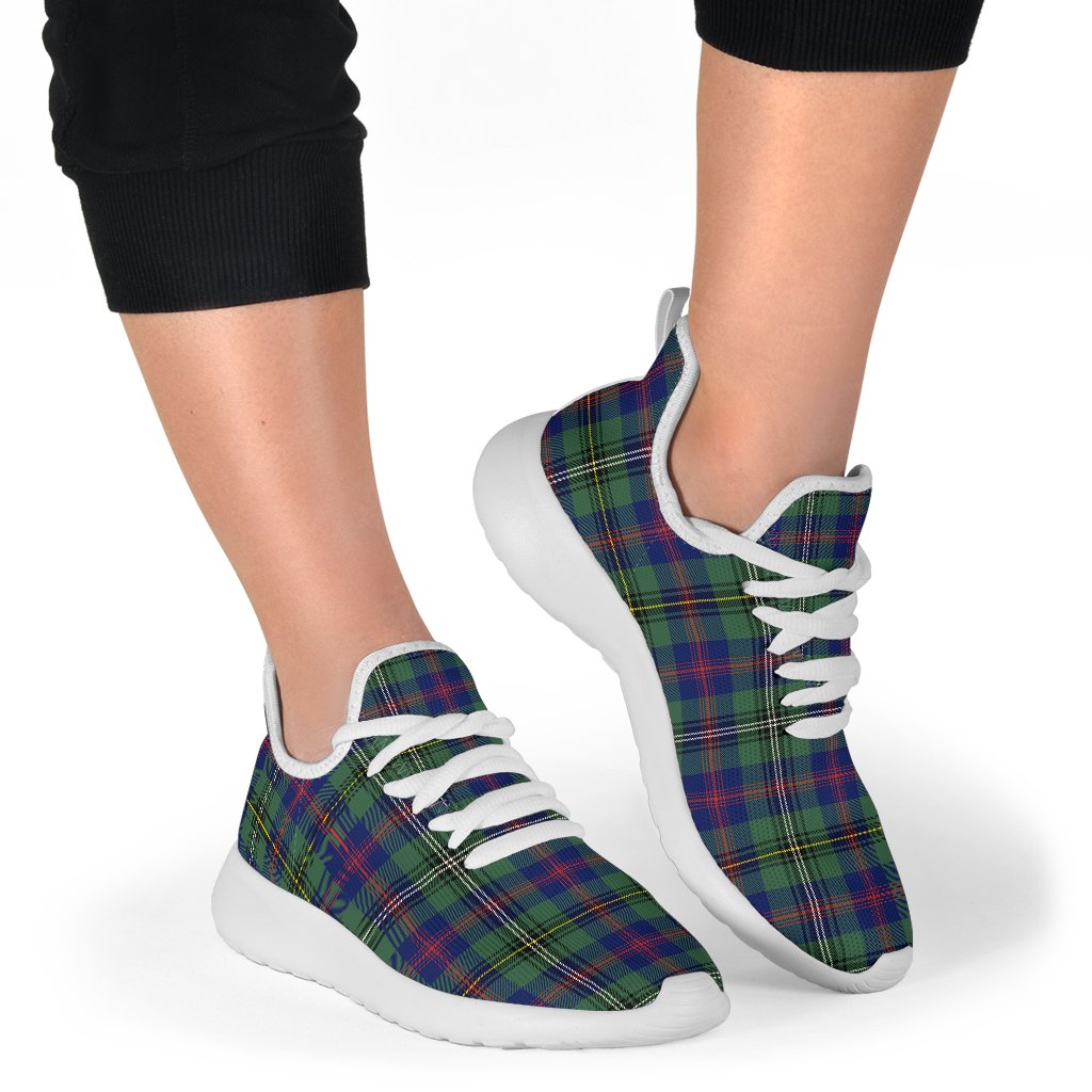 Wood Modern Tartan Plaid Mesh Knit Sneakers