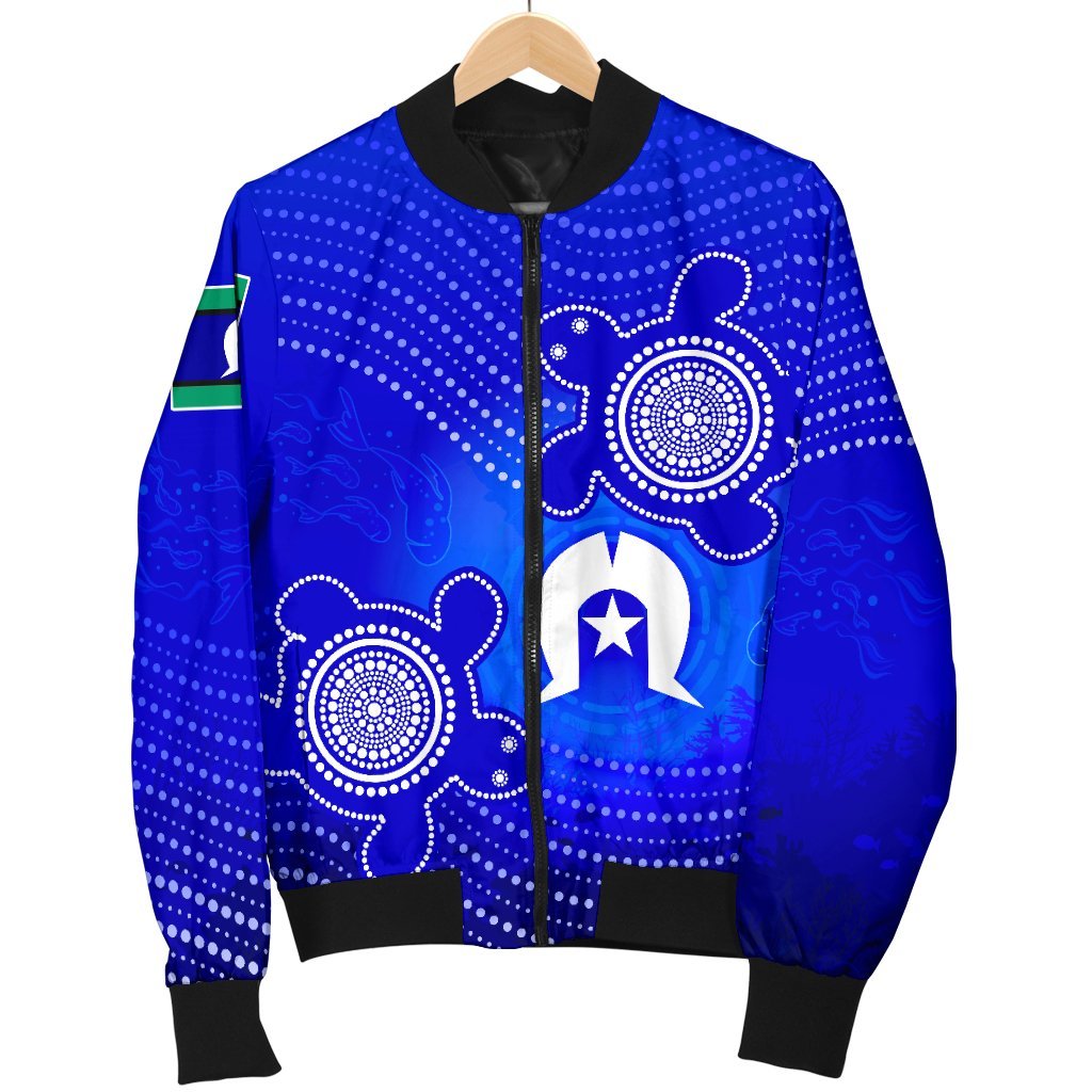 Torres Strait Islanders Men Bomber Jacket - Torres Symbol With Turtle