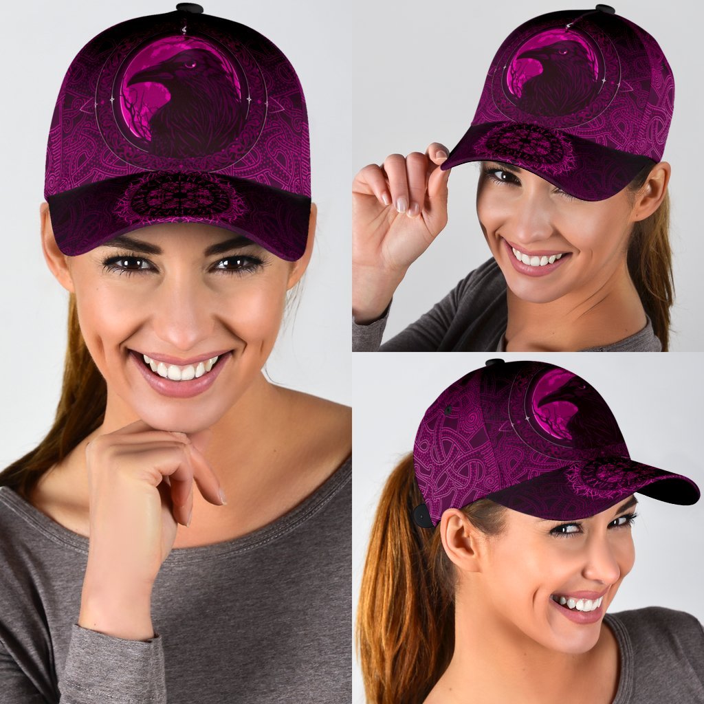 Viking Classic Cap Ethnic Odin Raven Pink