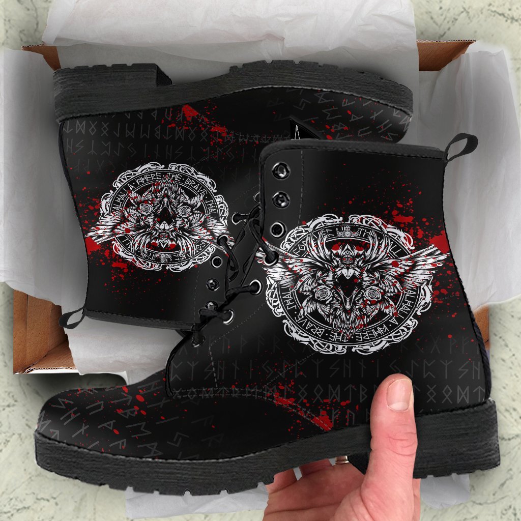 Viking Leather Boots Raven Blood Ver01