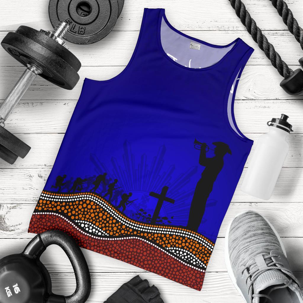 Men's Tank Top Anzac Day Our Heroes - Nhi Style - Blue