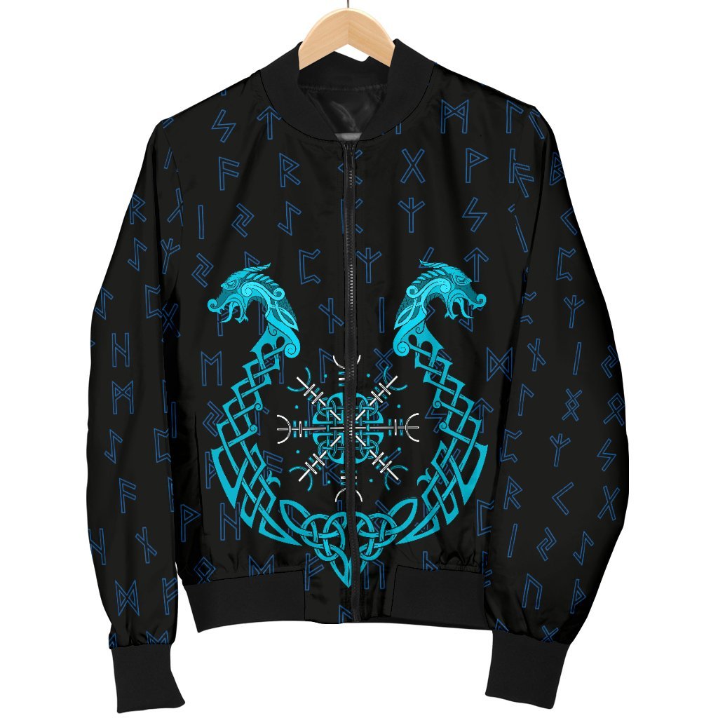 Viking Bomber Jacket Aegishjalmur Helm Of Awe Blue Edition Ver01