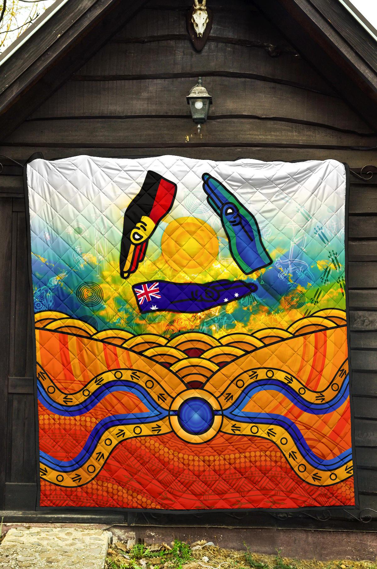 Aboriginal Premium Quilt - Australia Kangaroo Naidoc Week 2022