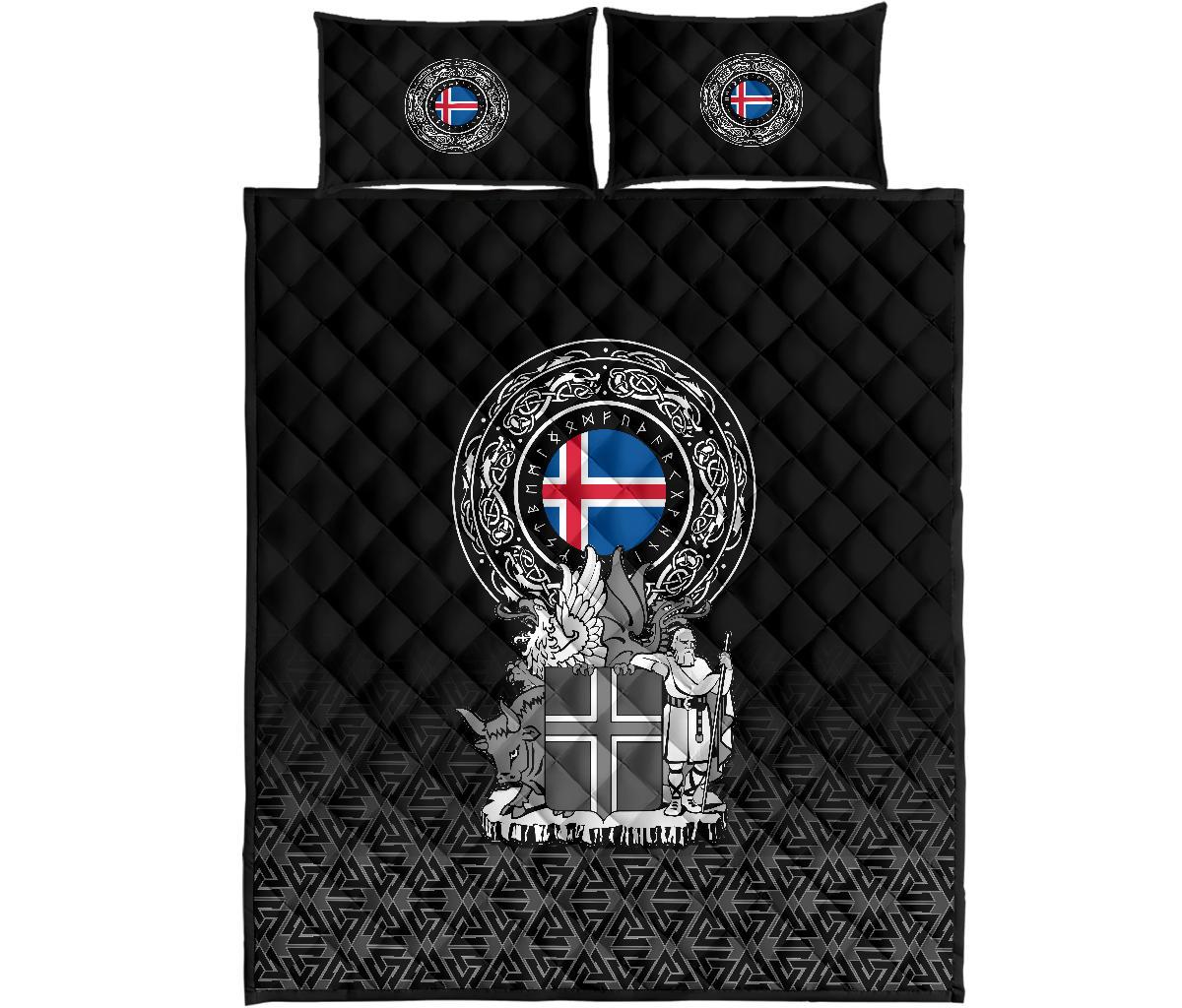 Viking Quilt Bedding Set Iceland Coat Of Arms