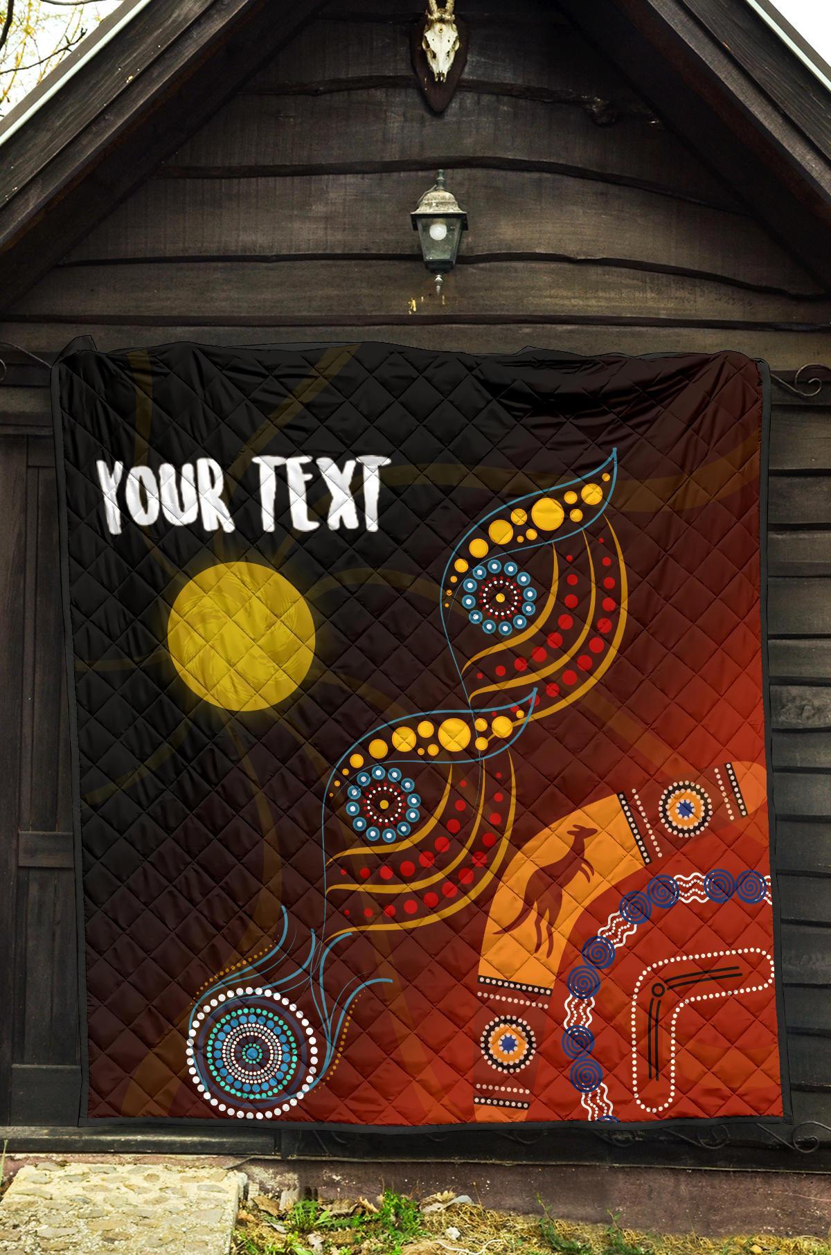 Aboriginal Personalised Premium Quilt - Flowers On The Land