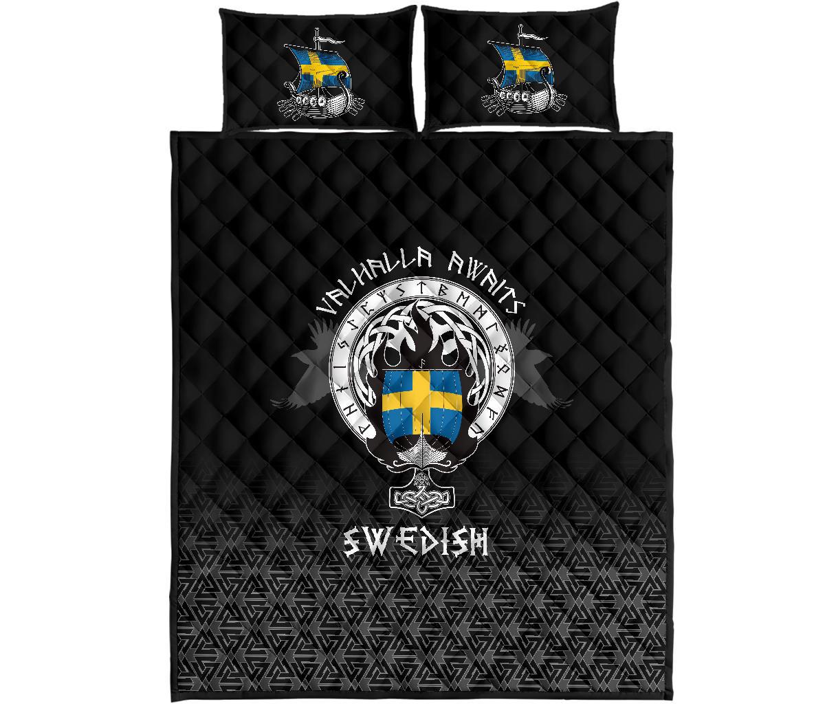 Viking Quilt Bedding Set Swedish Drakkar