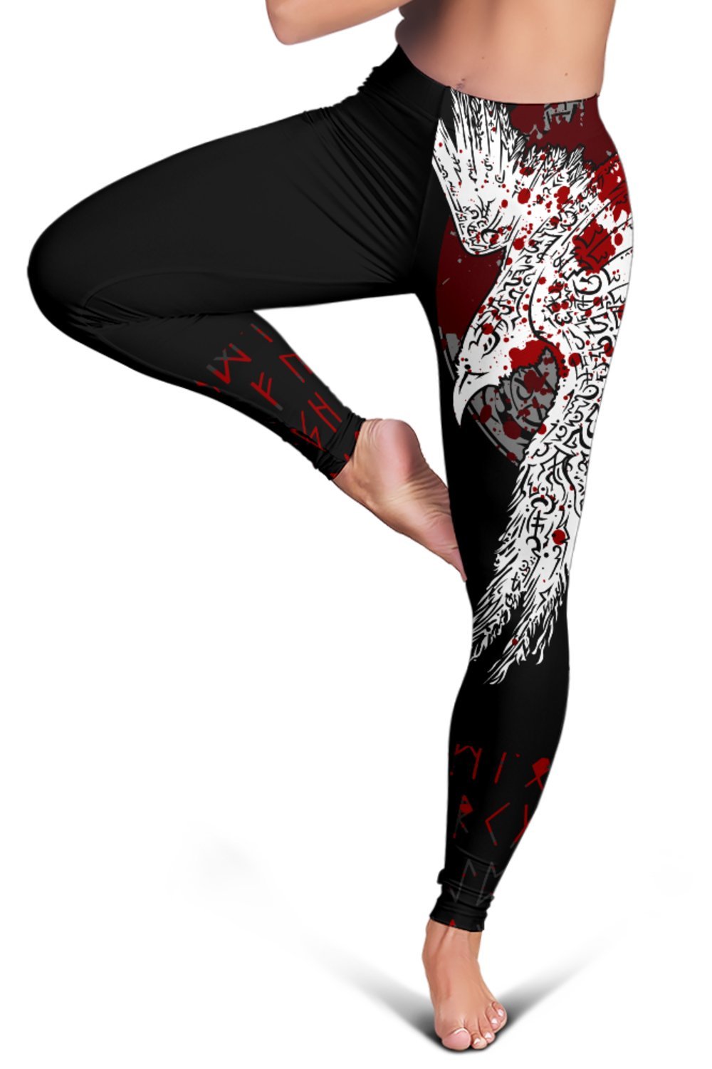 Custom Viking Legging Mystical Raven Tattoo Blood