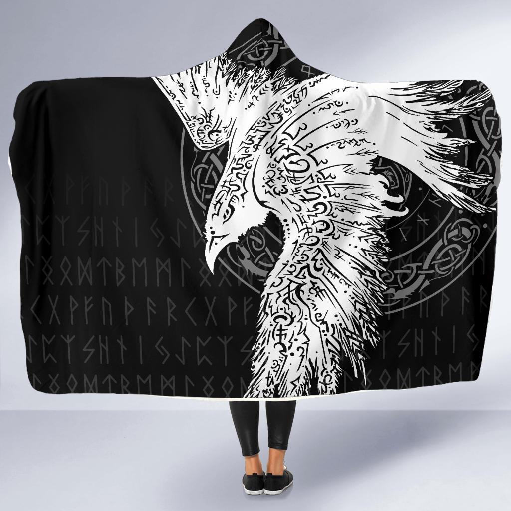 Viking Hooded Blanket Economy Mystical Raven Tattoo Special Ver02