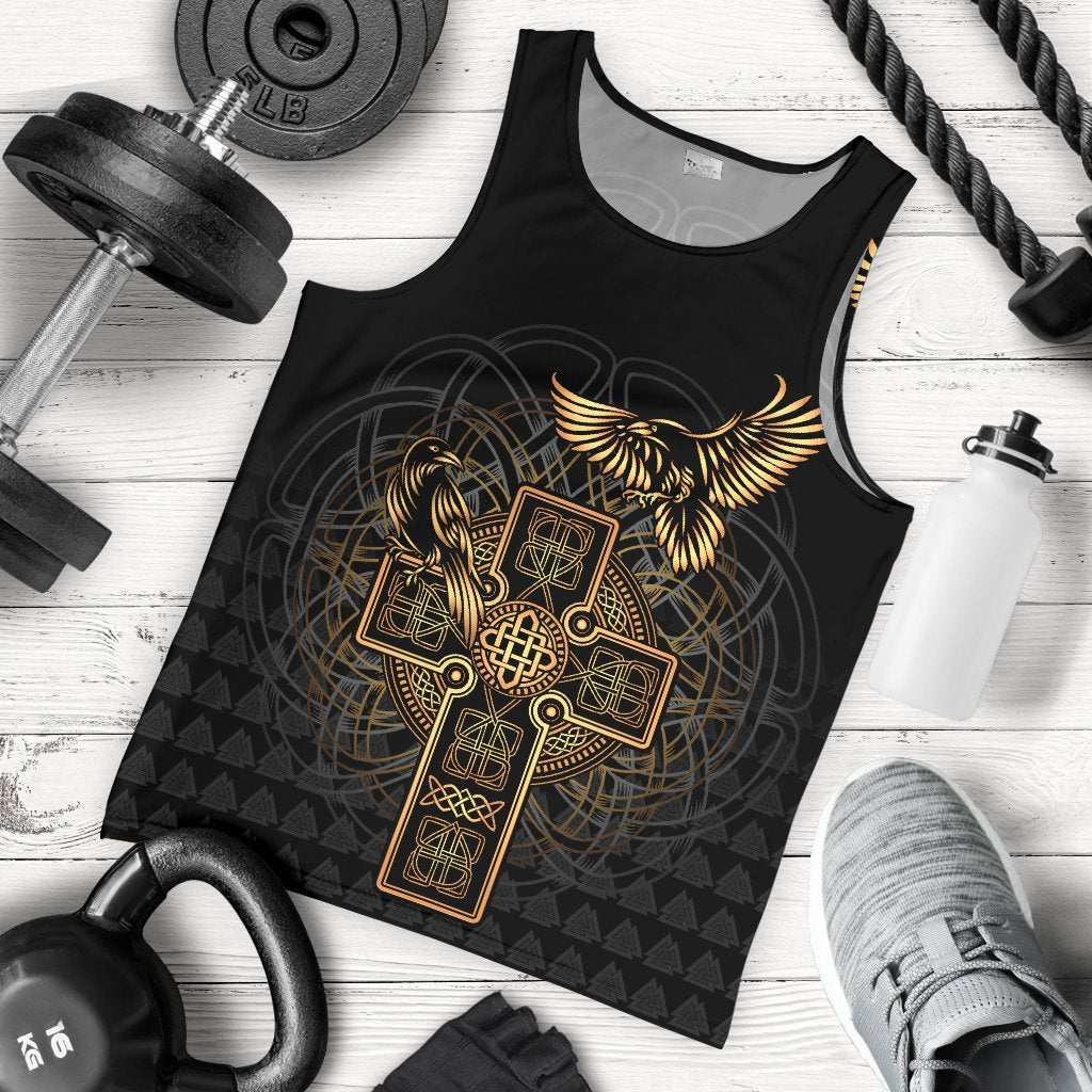 Viking Men's Tank Top Odin's Celtic Raven Tattoo