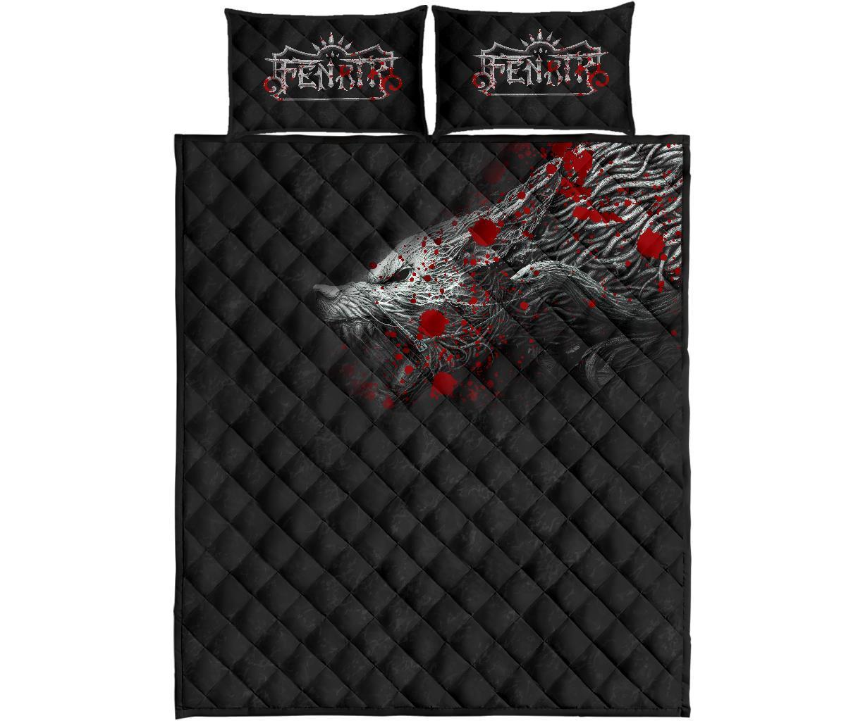 Viking Quilt Bedding Set Fenrir Blood