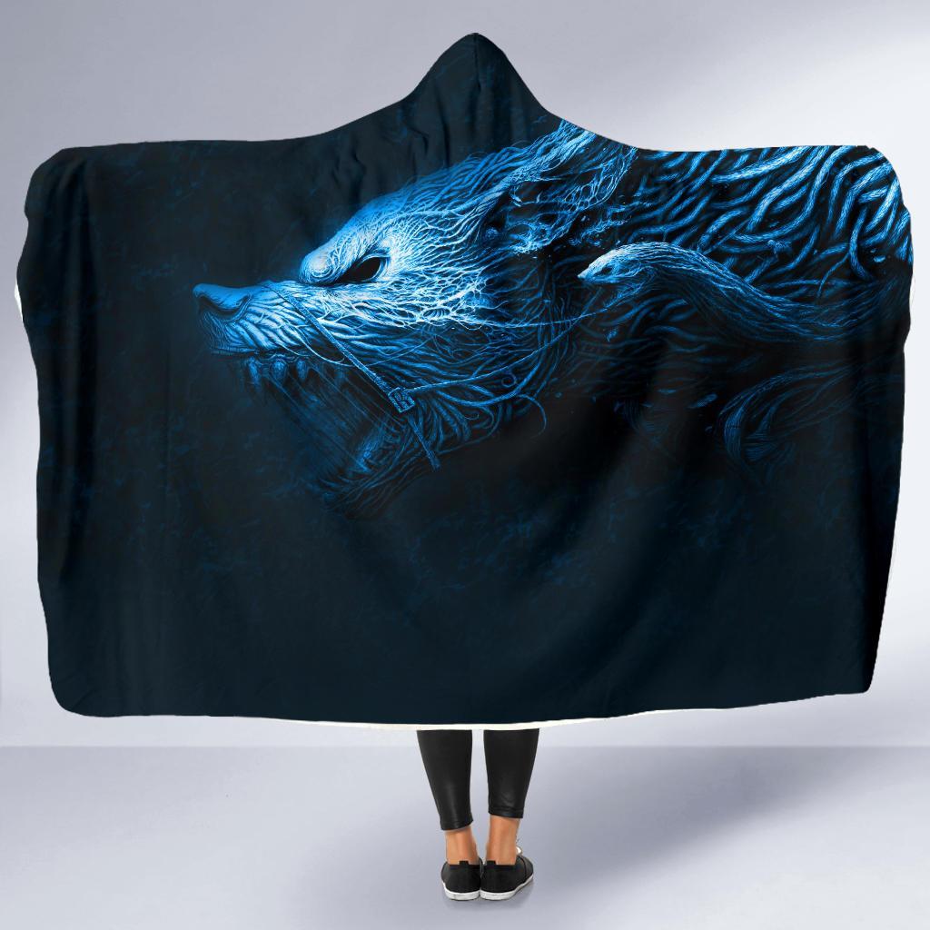 Viking Hooded Blanket Economy Fenrir Wolf