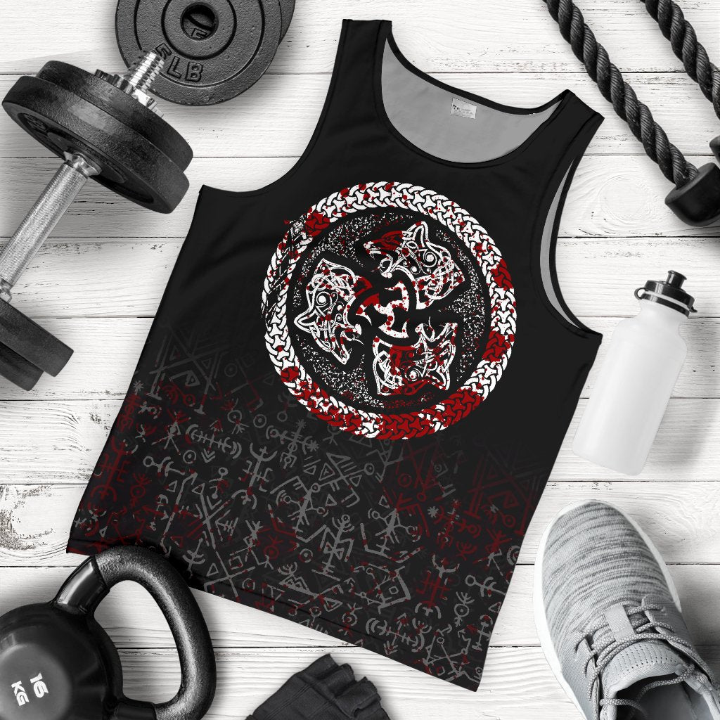 Viking Men's Tank Top Fierce Blood Wolf Symbol Of A Viking Nordic