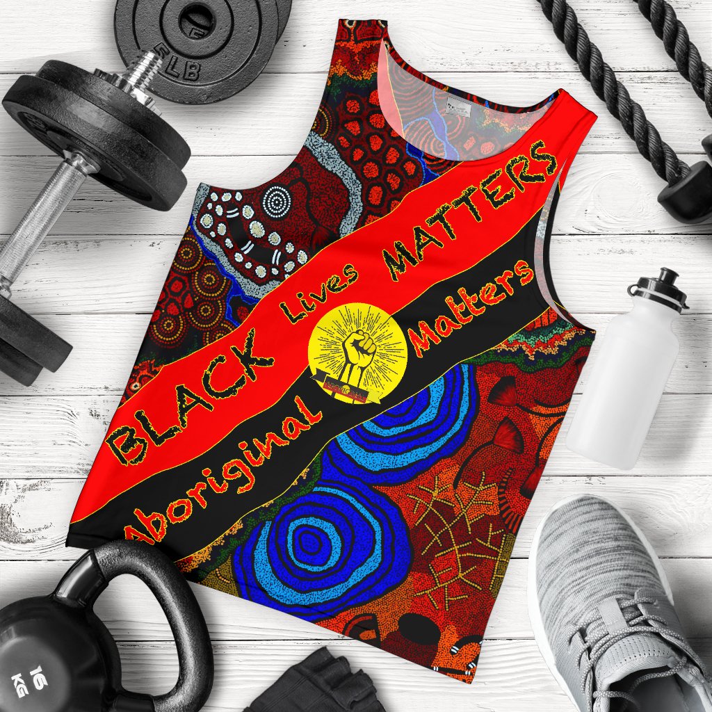 Men's Tank Top - Black Lives Matter & Aboriginal Patterns