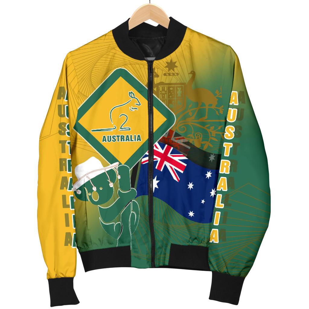 Bomber Jacket - Aus Flag and Coat Of Arms Jacket Kangaroo and Koala Sign