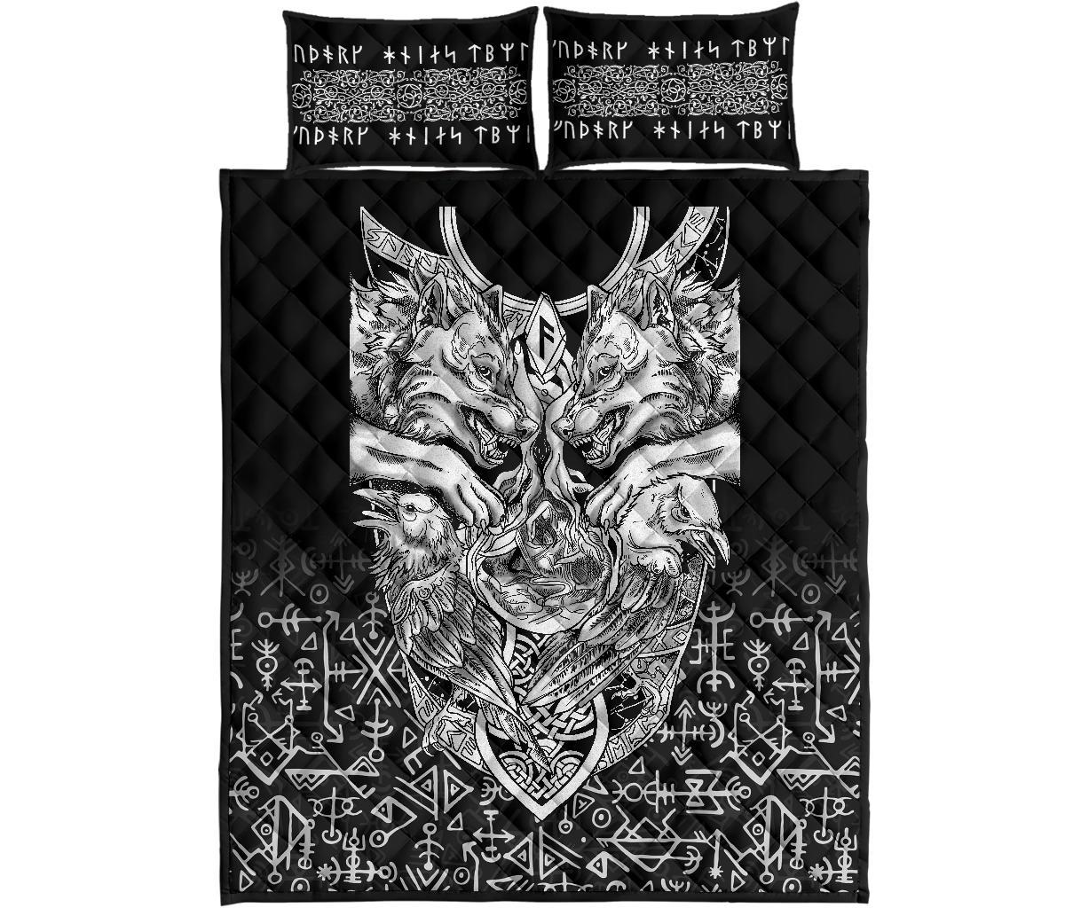 Viking Quilt Bedding Set Wolf And Raven Special