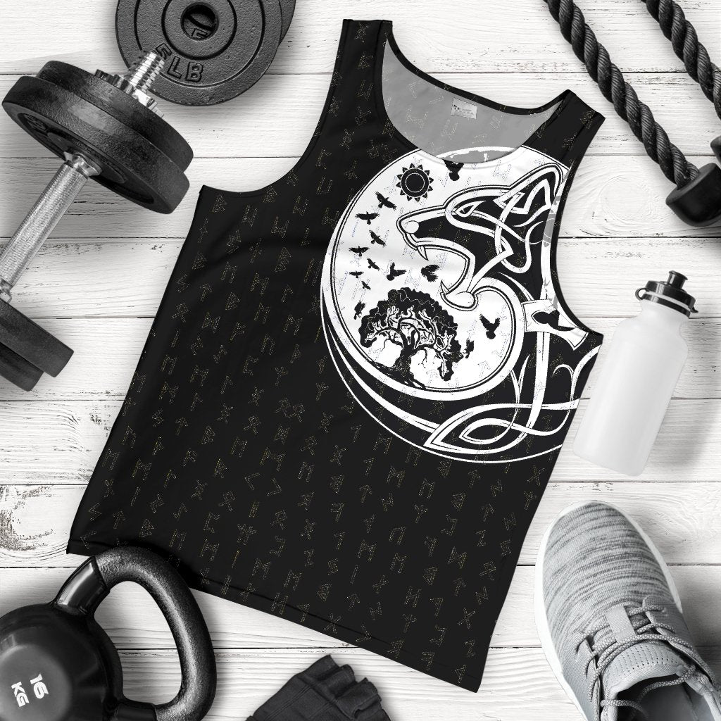 Viking Men's Tank Top Skoll And Hati Rune Tattoo