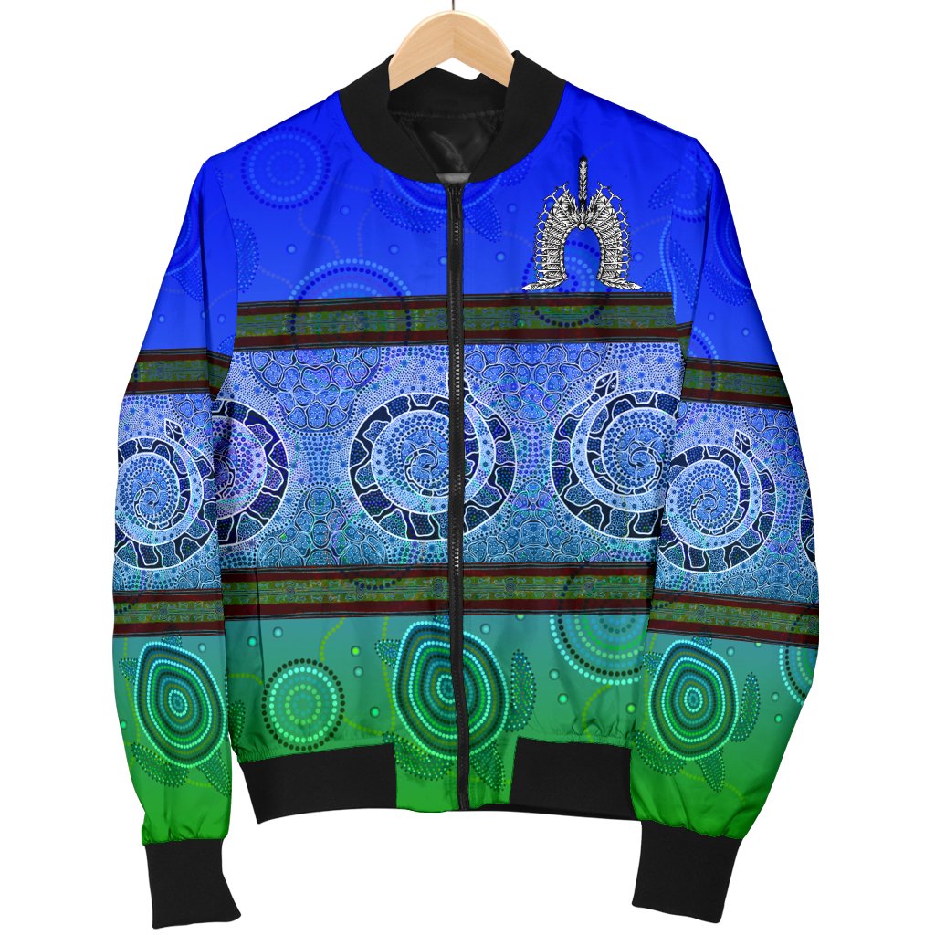 Men Bomber Jacket - Turtle With Dhari Mask Snake Patterns