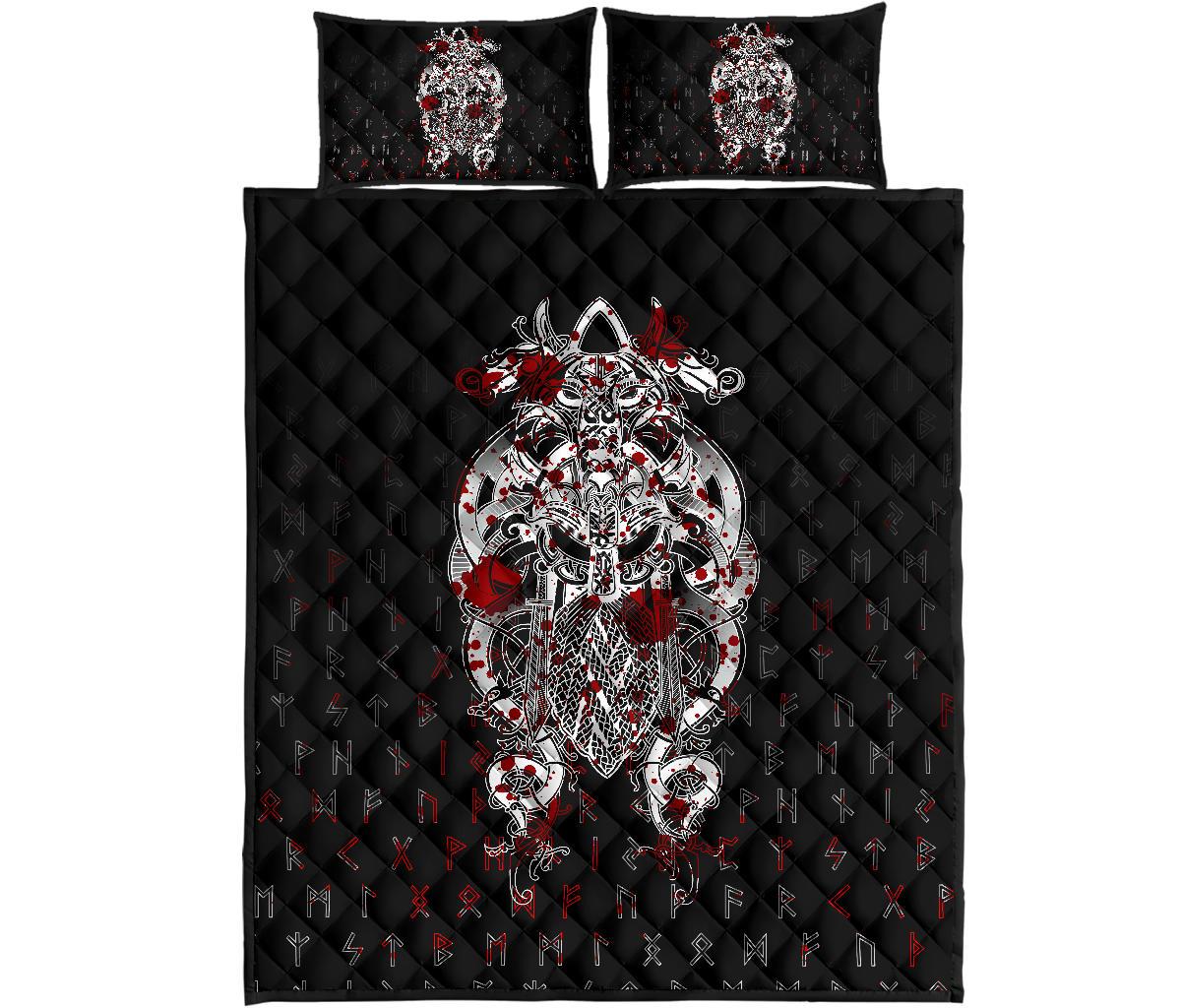 Viking Quilt Bedding Set Tyr Tattoo Blood