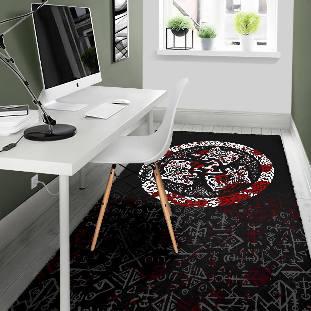 Viking Area Rug Fierce Blood Wolf Symbol Of A Viking Nordic