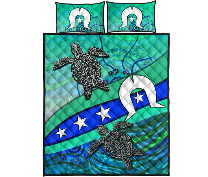 Quilt Bed Set - Torres Strait Flag And Turtle – To The Closet