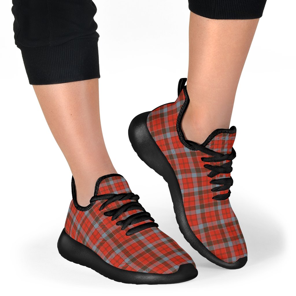 Robertson Weathered Tartan Plaid Mesh Knit Sneakers