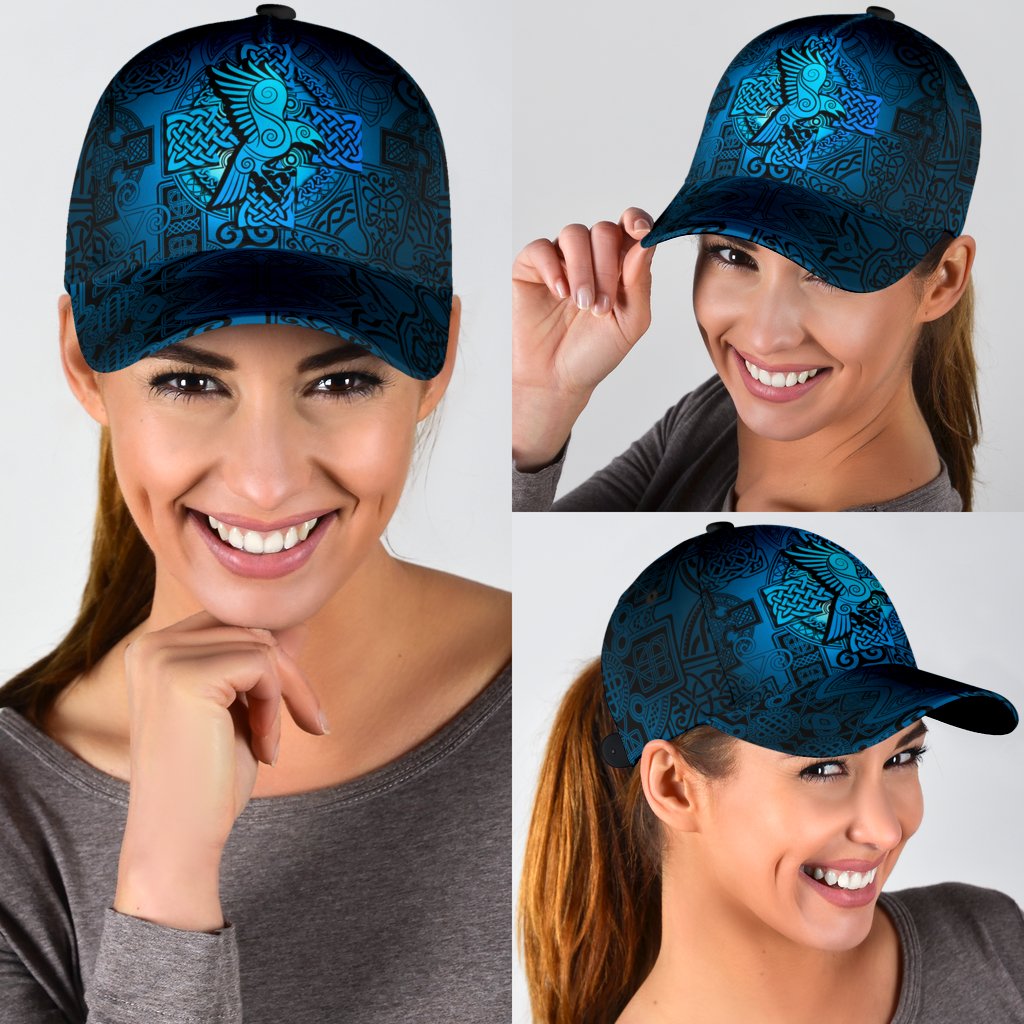 Viking Style Classic Cap - Raven Odin Celtic Cyan