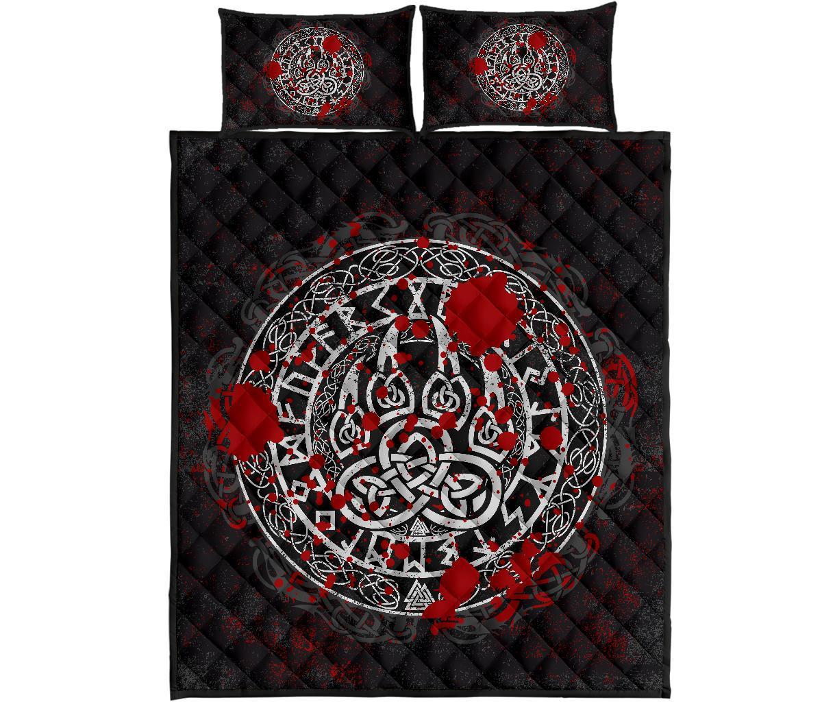 Viking Quilt Bedding Set Viking Bear Claws Blood Tattoo