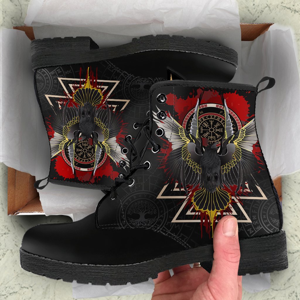 Viking Leather Boots Raven of Odin Special Version 