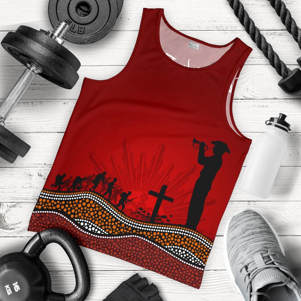 Men's Tank Top Anzac Day Our Heroes - Nhi Style - Red