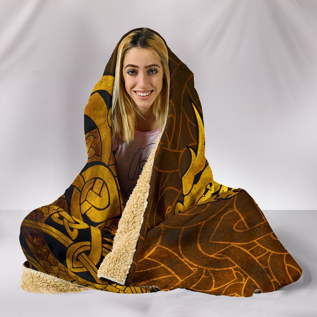 Viking Hooded Blanket Celtic Dragon Tattoo