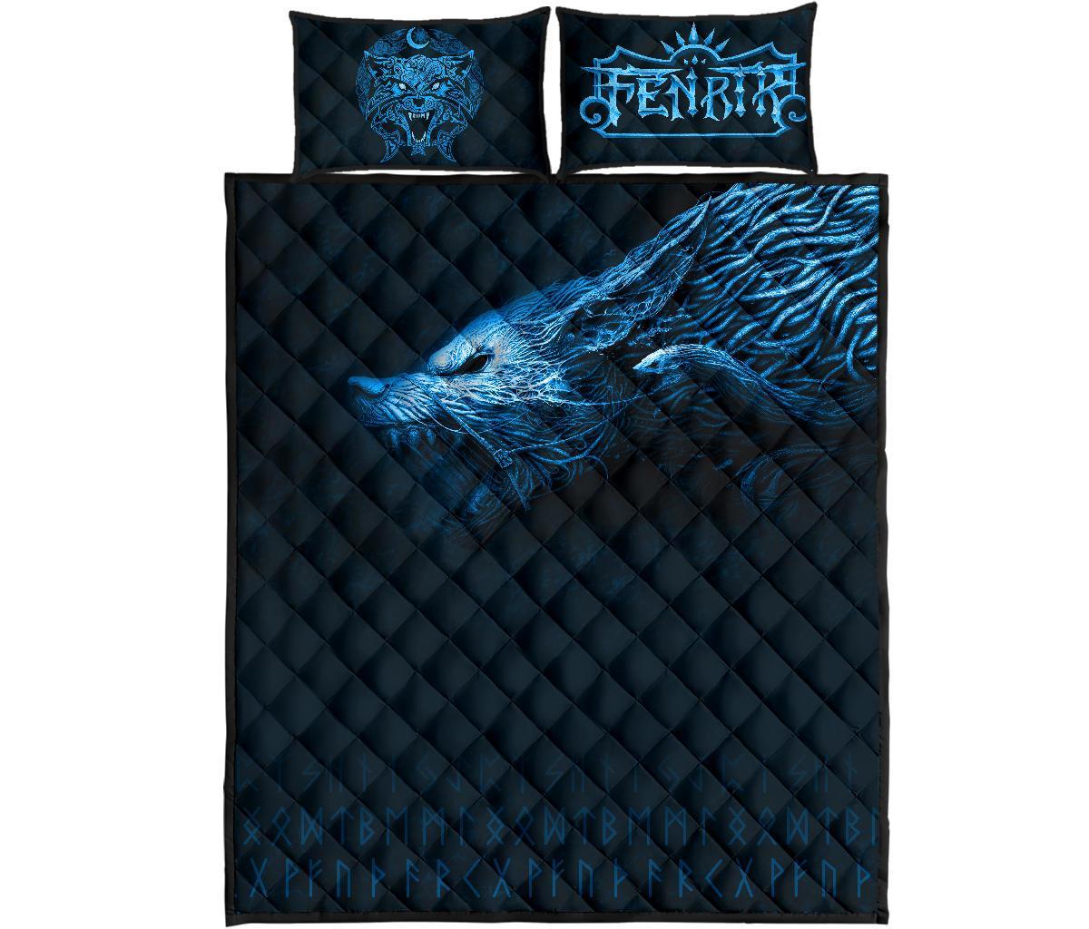 Viking Quilt Bedding Set Fenrir Wolf