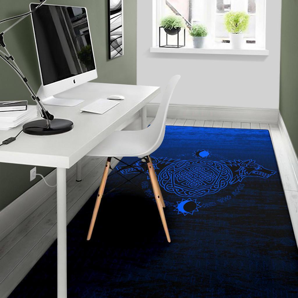 Viking Area Rug Skoll And Hati Blue