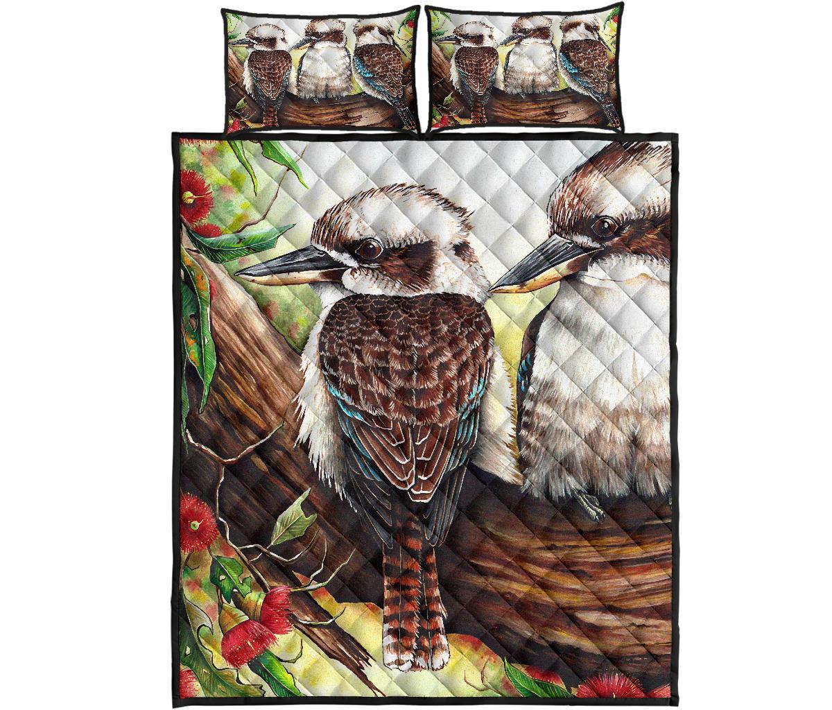 Quilt Bed Set - Kookaburra with Waratah