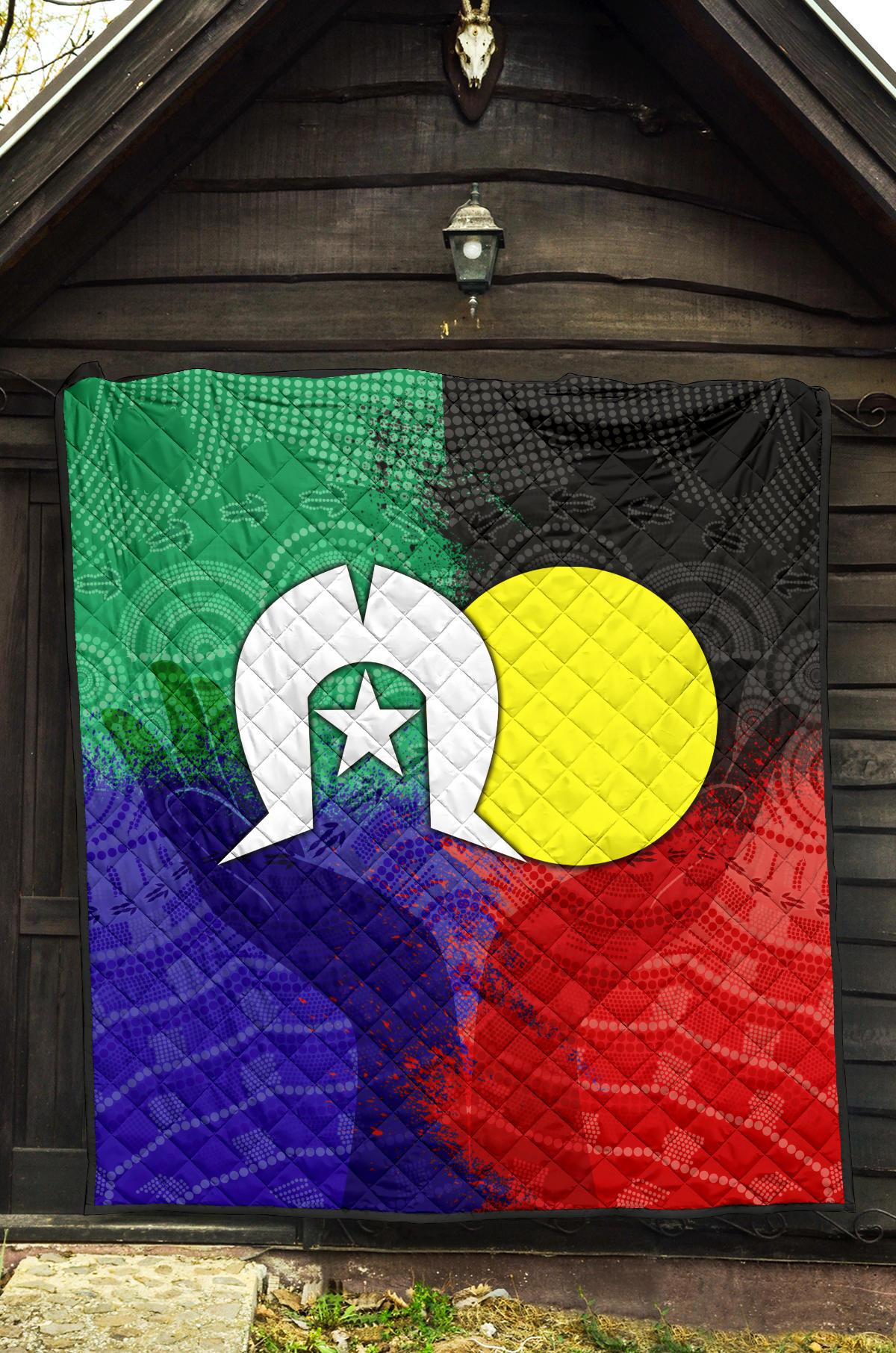 Aboriginal Premium Quilt - Australia Naidoc Week Indigenous Flag Style