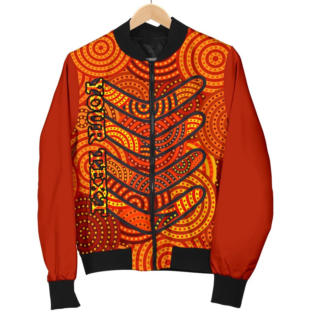 Aboriginal Personalised Men Bomber Jacket - Aboriginal Boomerangs And Dot Circle