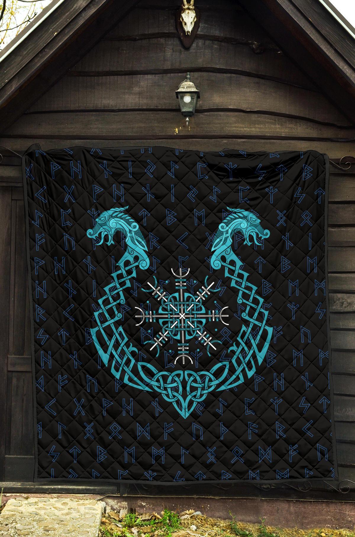 Viking Premium Quilt Aegishjalmur Helm Of Awe Blue Edition