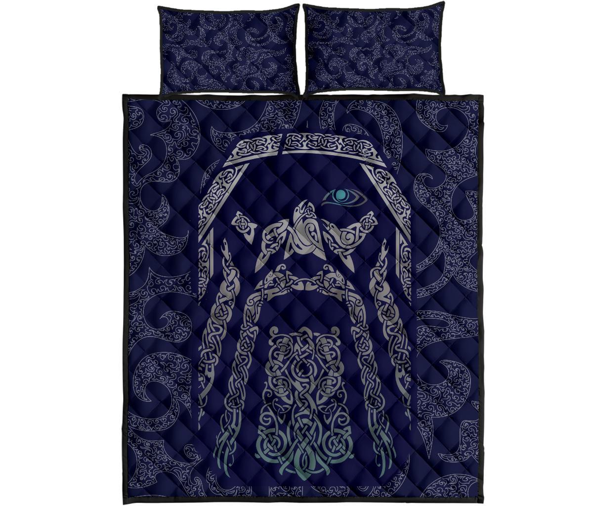 Viking Quilt Bedding Set Odin God Tattoo