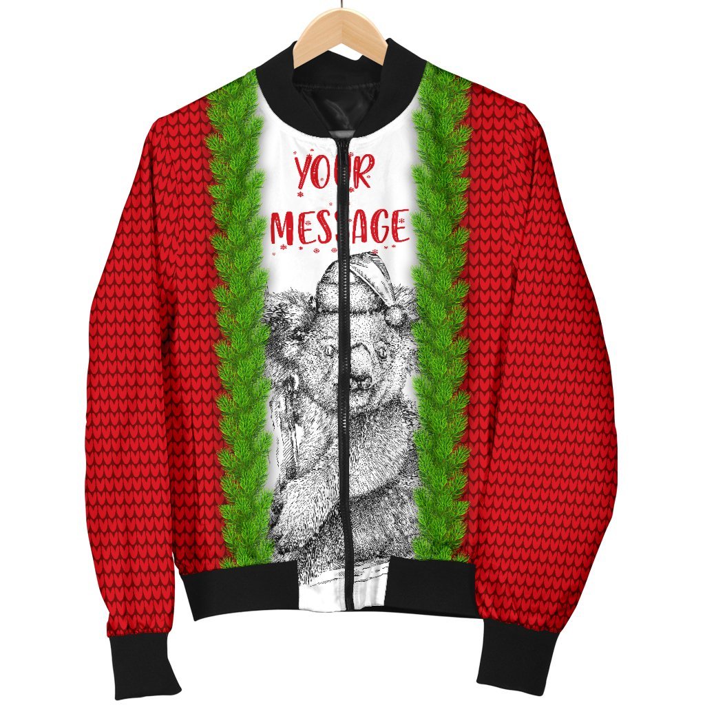 (Custom) Australia Christmas Men Bomber Jacket - Merry Christmas Koala